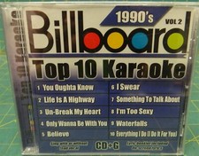 Billboard Top 10 Karaoke 1990's Volume 2 CD Used 20-Tracks Sybersound Records