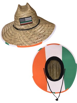 Irish American Straw Lifeguard Summer Hat Saint Patty’s Day Ireland  Landscaper