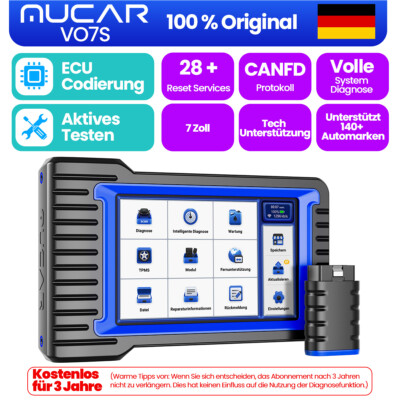 MUCAR VO7S OBD2 Diagnosegerät ECU-Coding KFZ OBD Scanner CANFD Volle System 2024