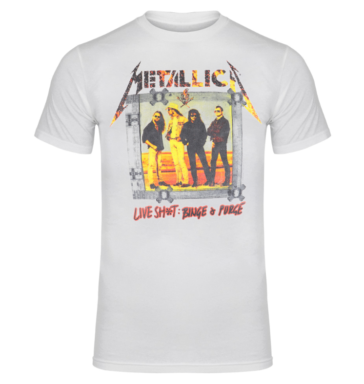 1994 Metallica Live Binge & Purge Tour New White T-Shirt