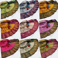 Beautiful Art Silk Jacquard Border Saree With Unstitched Running Blouse