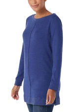 Denim & Co. Active Brushed Heavenly Jersey Boatneck Tunic Bright Navy