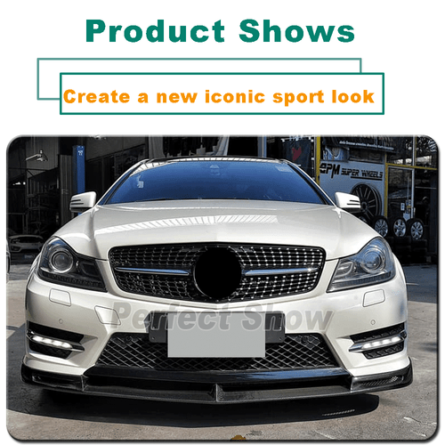 REAL Carbon Front Bumper Lip Spoiler Splitter for Mercedes W204 C63 AMG 2012-14 - Photo 8/13