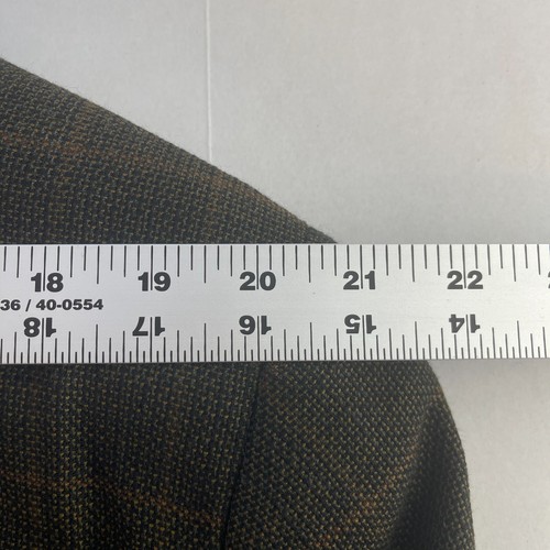 Jack Victor Wool Sport Coat Mens 46R Brown Check Blazer Suit Jacket 3 Button - Picture 12 of 17