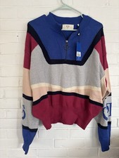 One Teaspoon OTS Reactive Knit HOODIE Pink Geometric Size Large NWT