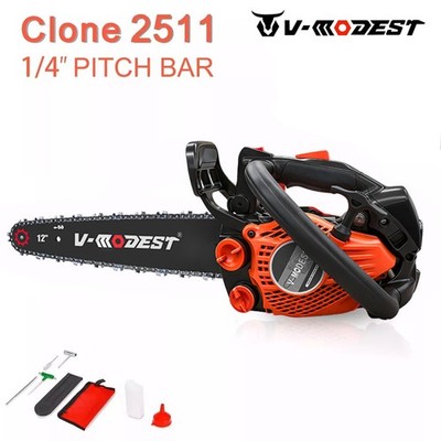 V-MODEST 2511 12'' Compact Gas Top Handle Chainsaw 1/4  PITCH BAR Climbing Saw