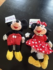 Disney Store Mickey And Minnie Mouse Mini Bean Bag Plush Toys W/ Tags NWT New