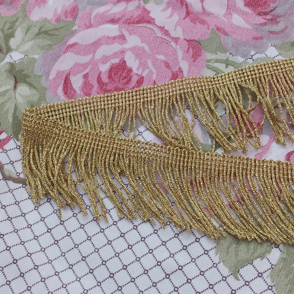 170 cm de galon   frangé doré  vintage  largueur 4 cm - Photo 3/3