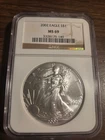 2002 American Silver Eagle - NGC - MS 69