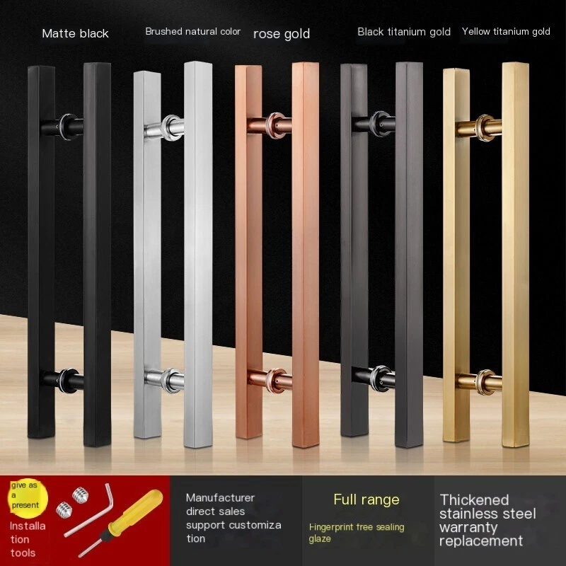 Sliding Glass Handle Doors Handles Stainless Steel Square Tubes Fingerprint Free - Image 3 of 4