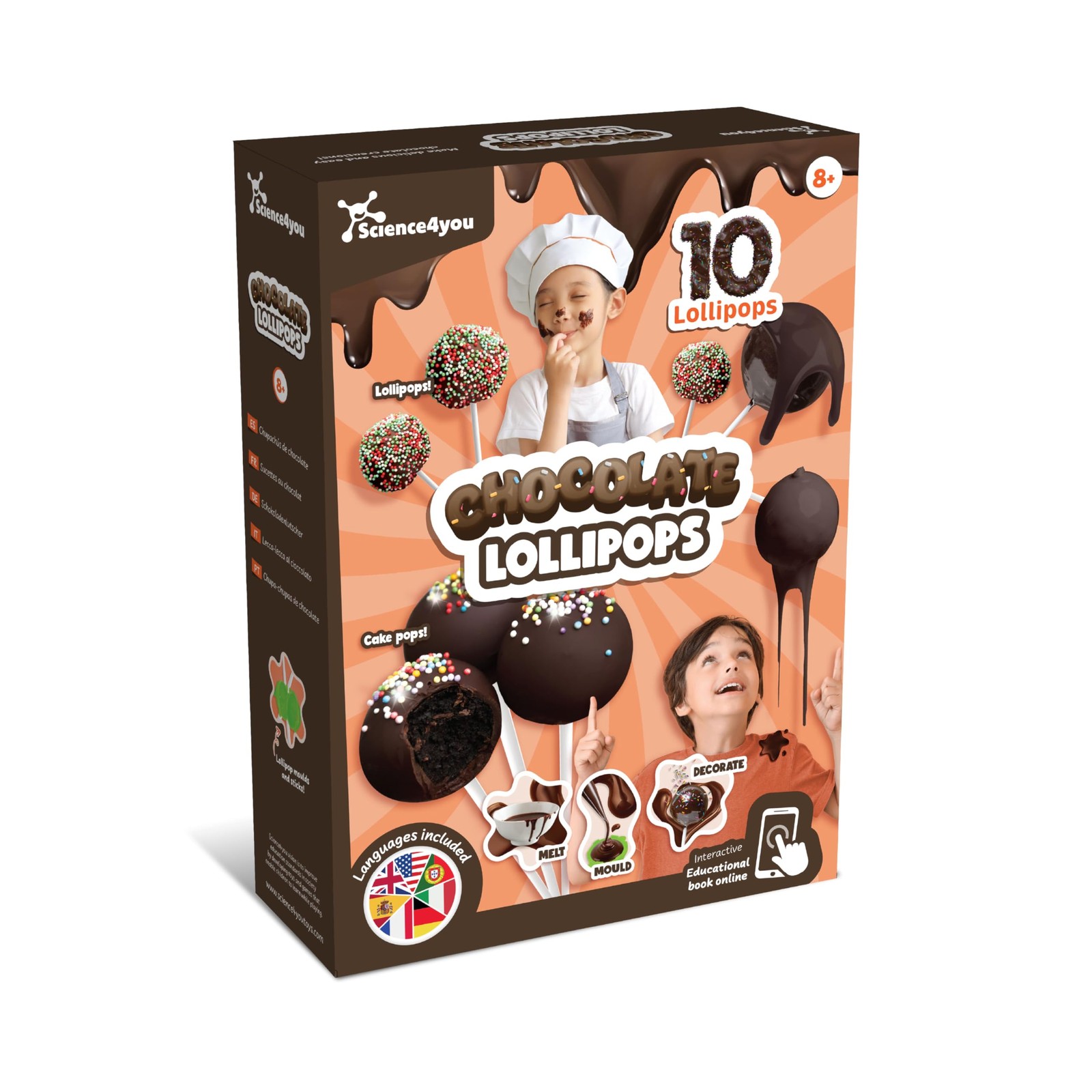 Science4you Chocolate Lollipops Maker for Kids Age 8 9 16.2 x 5.5 cm, brown