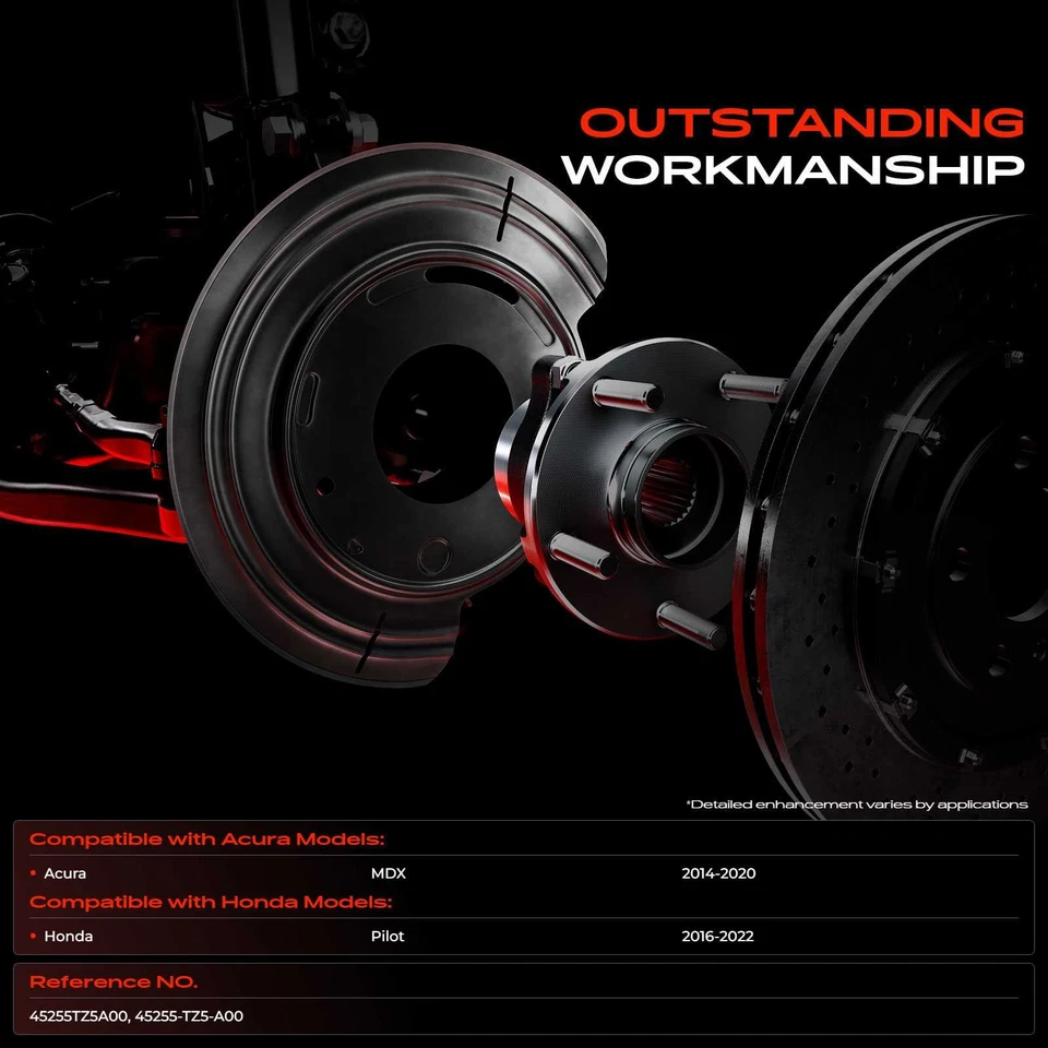 Protetor contra poeira freio dianteiro para motorista e passageiro 2 peças para Honda Pilot 16-22 Acura MDX - Imagem 2 de 4