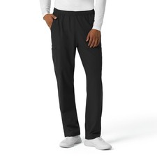 Wink NURTUR Scrubs for Men, Straight Leg Cargo Scrub Pant Medium Short, Black