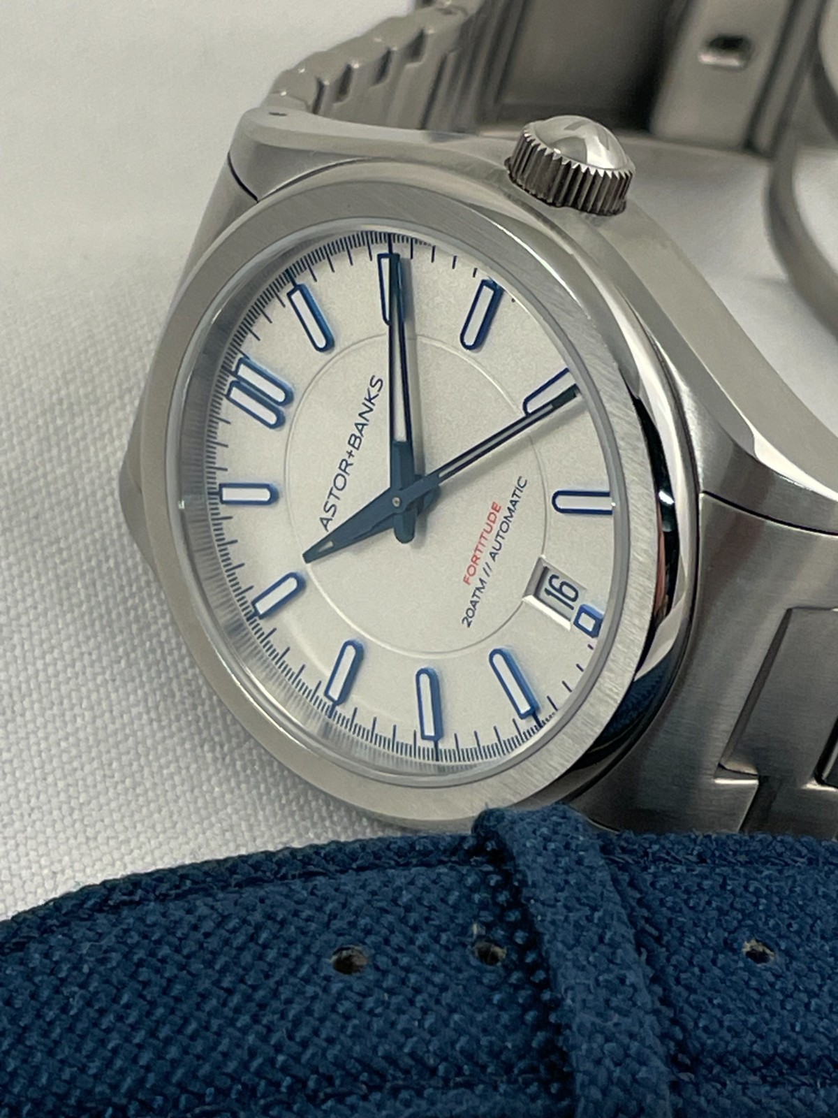 Astor + Banks Fortitude Pro --Silver Dial watch -- Full KIT