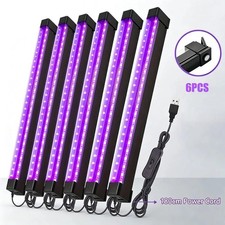 1 6Pcs 24LED USB UV Blacklight Bar, Ultraviolet Lamp Strip for DJ Club Party
