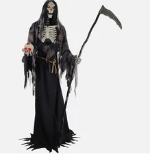 Haunted Hill Farm 7' Tall Motion-Activated Rotting Reaper Halloween Decoration