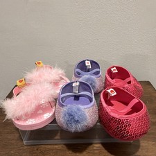 Build-A-Bear Workshop Bear Shoes Lot 3pc Multicolor Glitter Casual