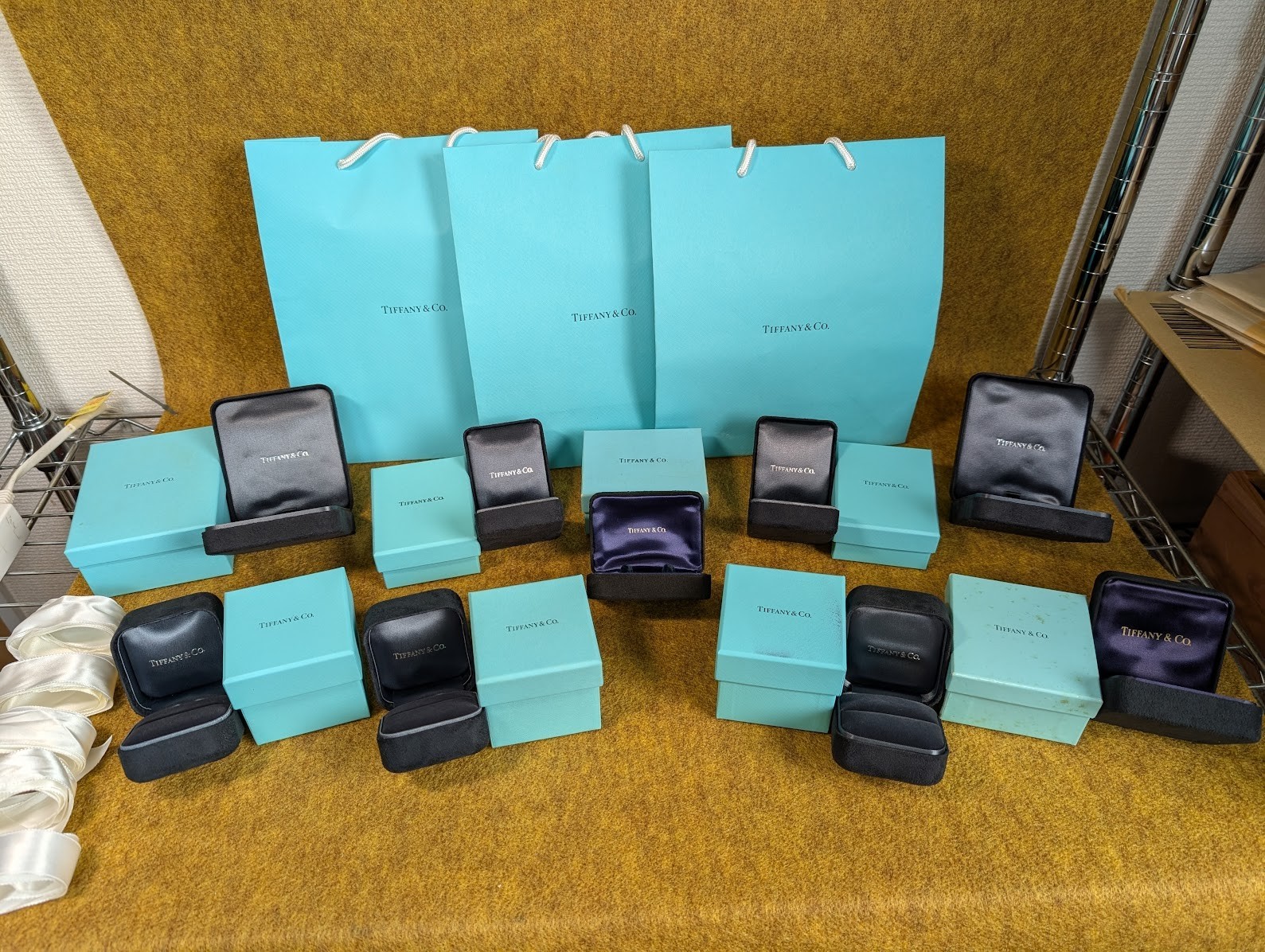 Tiffany & Co storage ring jewelry case with paper bag gift box set 1100290625 YZ