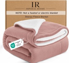 Queen Sherpa Blanket 90x90 Guest Bedroom Baby Pink