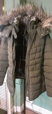 Ladies Dark Green Padded Hooded Winter Jacket New Look Size 10 #greenjacket