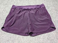 Lands' End Women s Shorts swim bottoms, beach swimming, running, lined purple