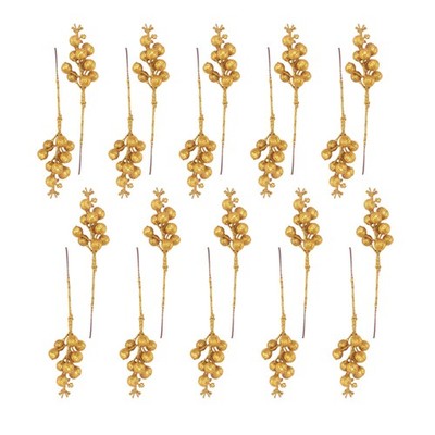 20 Künstliche Beerenstiele, Weihnachtsbeerenstiele Glitzer 7,5 Po5771