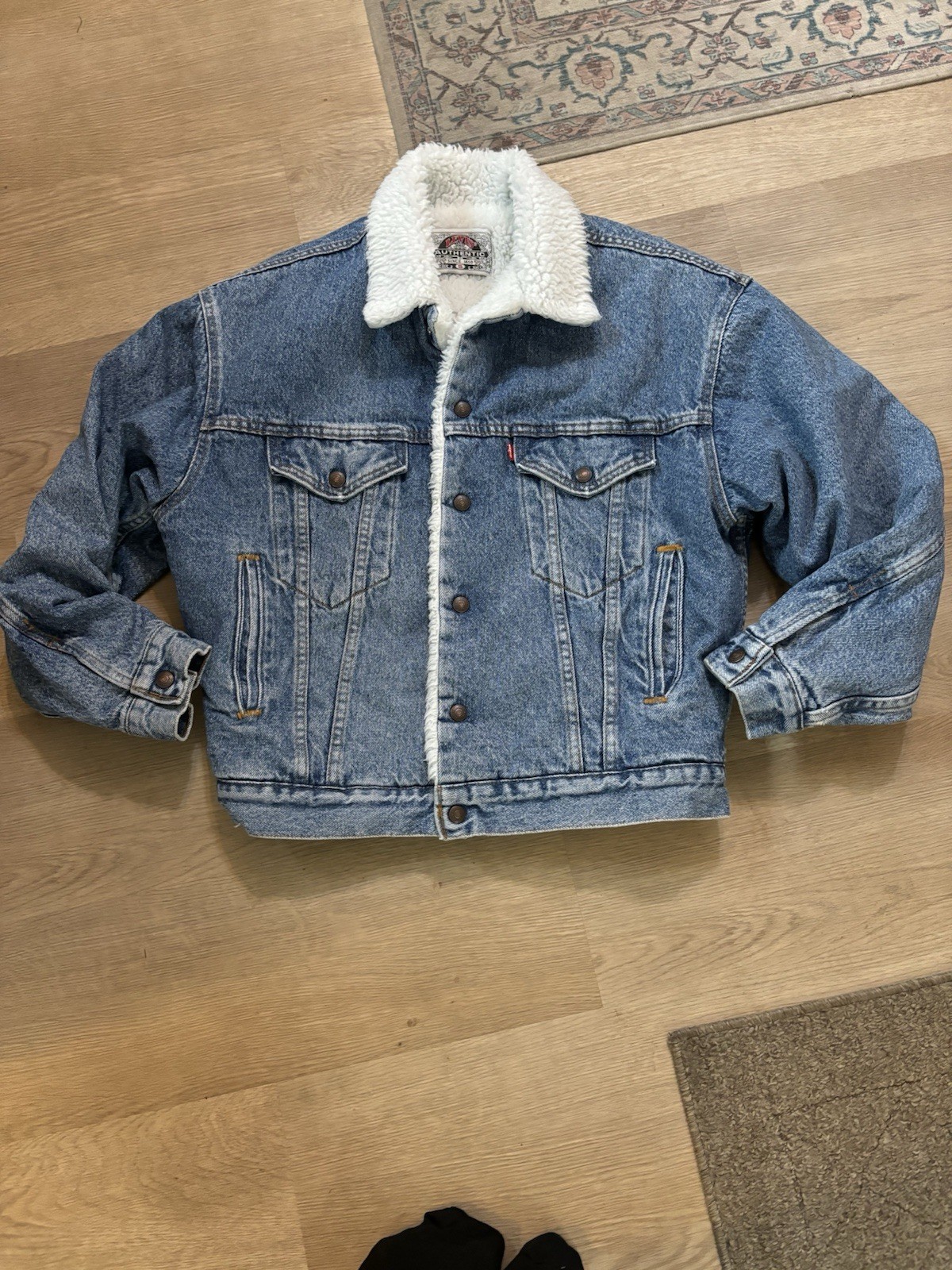 Levi’s Authentic Jacket Small Blue Denim Trucker … - image 6