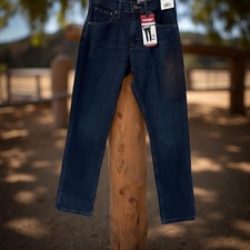 Wrangler Five Star Premium Athletic Fit 33x30 Dk Blue Stretch Relax Seat & Thigh