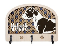 Pitbull Dog Leash Holder, 8 1/4" W x 6" H, Handcrafted Gift for Dog Lovers Pit