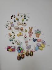 Mini Easter Tree Ornaments Birds Eggs Chicks Lamb Bunny Lot of 58 SO CUTE