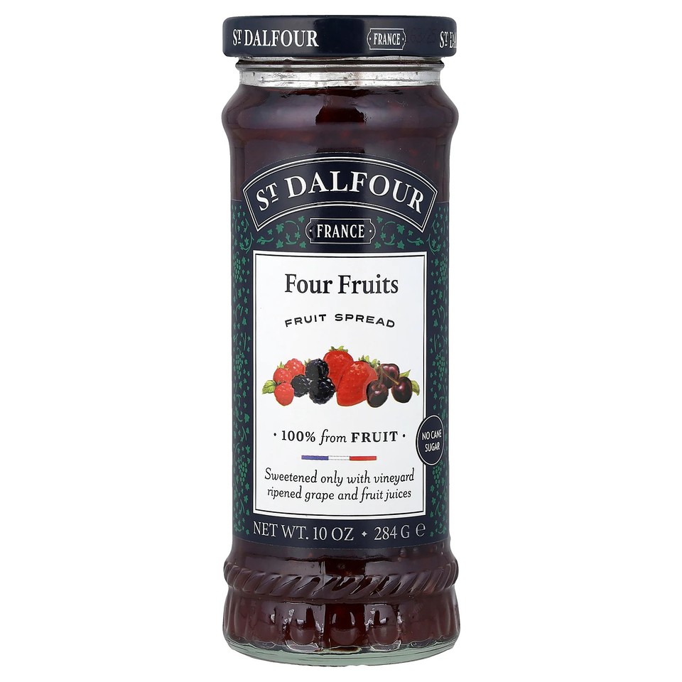 St Dalfour Four Fruits Deluxe Four Fruits Spread 10 oz 284 g All-Natural, No