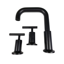 Kohler T14428-4-BL Purist Deck-Mount Bathtub Faucet Trim - Matte Black