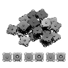 20Set Magnetic Snaps Buttons, Plum Magnetic Snap Closures [Black, 14mm]
