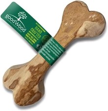 Goodwood Coffee Tree Wood Dog Chew - Bone-Shaped Vegan Treat Stick - Natural, L