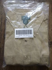 Scandia Woods Men's Shirt XLG TALL Button Up Long Sleeve Khaki Denim Casual