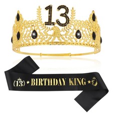 13th King Crown and Sash Set for Men