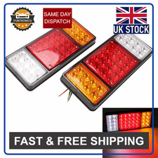 A Pair 4 Function Trailer Caravan Truck Lorry 12v 36 Led Rear Tail Lights Lamp