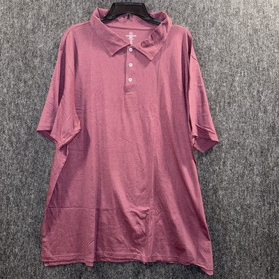 Real Essentials Men's Polo Shirt Size 3XT Maroon Short Sleeve Golf Tennis