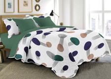 5Pcs Quilt Bed Cover Set Reversible Premium Soft Bedspread Coverlet Bedding Set