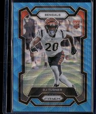 2023 Panini Prizm DJ Turner Blue Wave Prizm RC 132/199 #319 Cincinnati Bengals