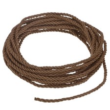 5 Yards Soft Twisted Rope Trim, 3mm Coffee Polyester Cord for DIY Craft