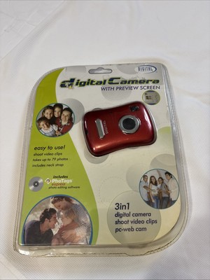 Digital Concepts Digital Camera Red 98377 With Viewer. New And Untested