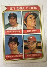 1974 Topps - Rookie Pitchers John D'Acquisto, Bob Apodaca, Mike Wallace #608...
