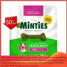 Minties Peppermint Flavor Dental and Hard Chews Dog Treat - Tiny/Small-14oz/34ct