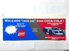 Vintage 1990s Coca-Cola "Mid Ohio Race" - Store Promo Shelf Hanger (14.5"x 6")