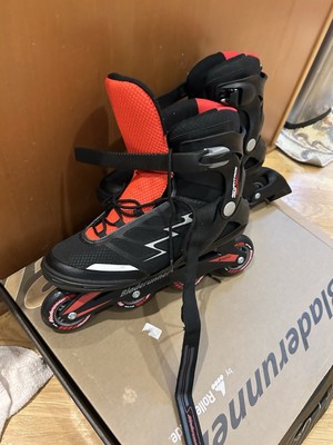 Rollerblade Advantage Pro XT Hommes US 12 (EU 45.5) - Patins Occasion, Noir/rouge, Roues 80mm ABEC 7