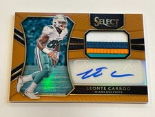 2016 Select Football Copper Prizm Auto Relic #/49 - Leonte Carroo RC - Dolphins