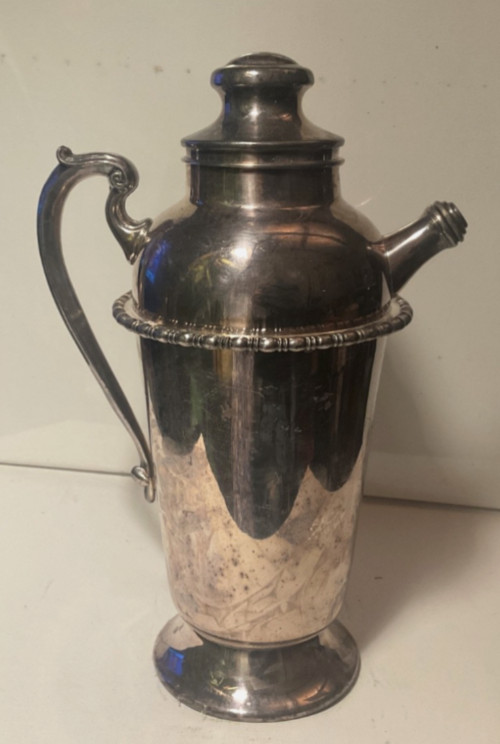 Antique Gorham EP Bar Cocktail Shaker Y435 Vintage 1920's Art Deco 2-pt Pitcher