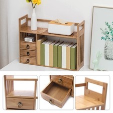 Bamboo Desktop Bookshelf Storage Organizer Display Shelf Rack Desk TOP