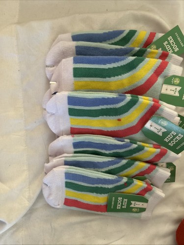 A lot of 10 girls socks Rainbow Size 5-6.5 - Picture 1 of 2
